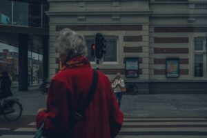 woman passing the street