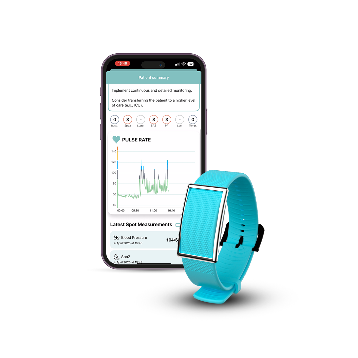 The Corsano device and app, image courtesy of Corsano/Medtronic