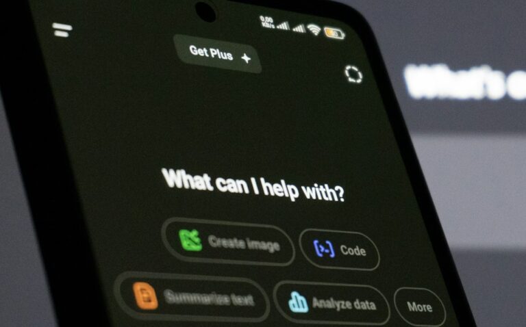 Smartphone screen displaying ai assistant interface.